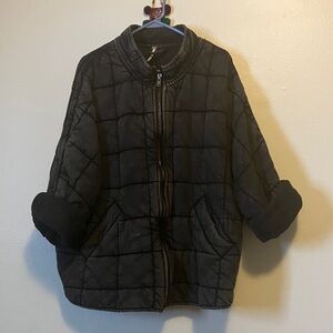 Free People Black Dolman charcoal jacket. Size Large